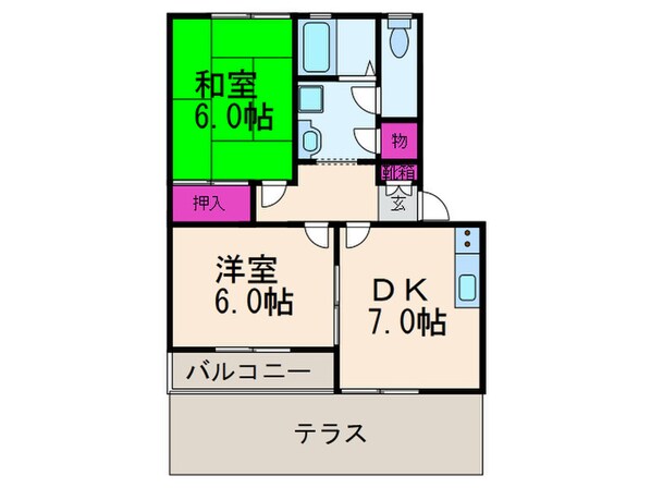 ハイツファミールＡ棟の物件間取画像